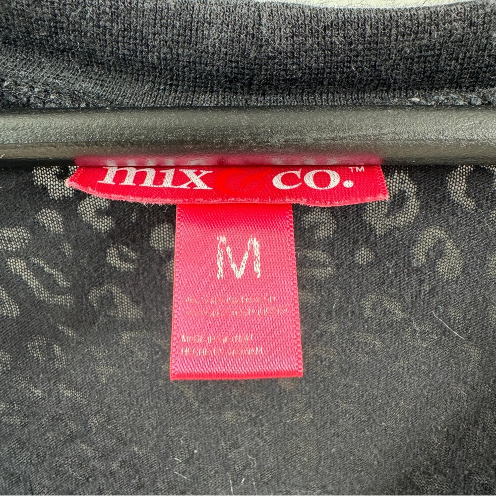 Mix Co Y2K Black Sheer Leopard Cardigan – Women’s Medium - Picture 4 of 7